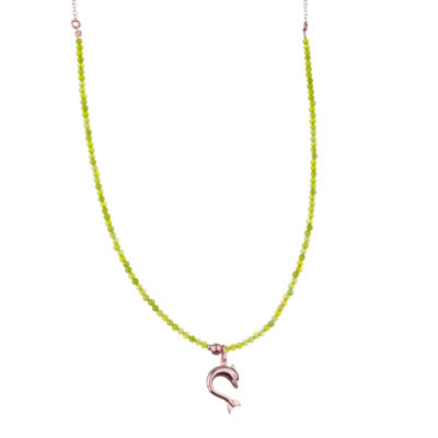 κολιέ από ασήμι 925 με ροζ χρύσωμα με δελφίνι δελφίνι : εξαιρετικά αγαπητό