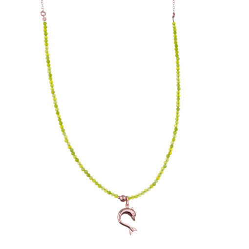κολιέ από ασήμι 925 με ροζ χρύσωμα με δελφίνι δελφίνι : εξαιρετικά αγαπητό