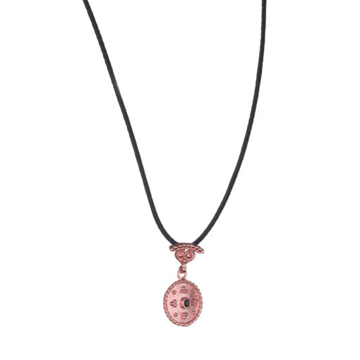 κολιέ από ασήμι 925 με ροζ χρύσωμα με ανθέμιο ανθέμιο : σχηματοποιημένο άνθος που χρησιμοποιείται ως διακοσμητικό θέμα