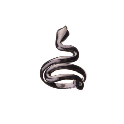 δαχτυλίδι από ασήμι 925 με μαύρο πλατίνωμα με μοτίφ φίδι φίδι : παγκόσμιο μυθολογικό σύμβολο του καλού και του κακού