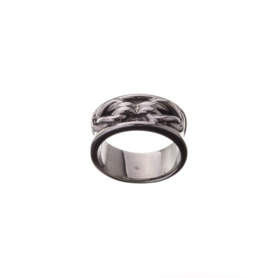 δαχτυλίδι από ασήμι 925 με μαύρο πλατίνωμα με κόμπο ο κόμπος του Ηρακλή