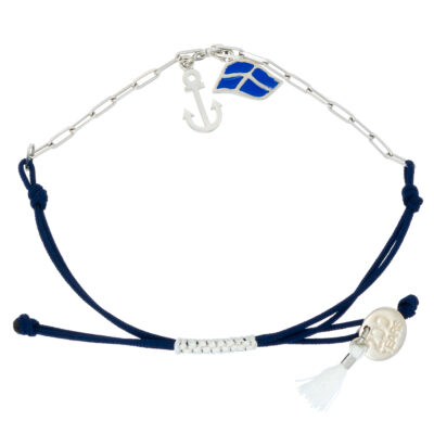 Κοσμήματα για την Ελληνική επανάσταση 1821 2021- βραχιόλι με άγκυρα και ελληνική σημαία