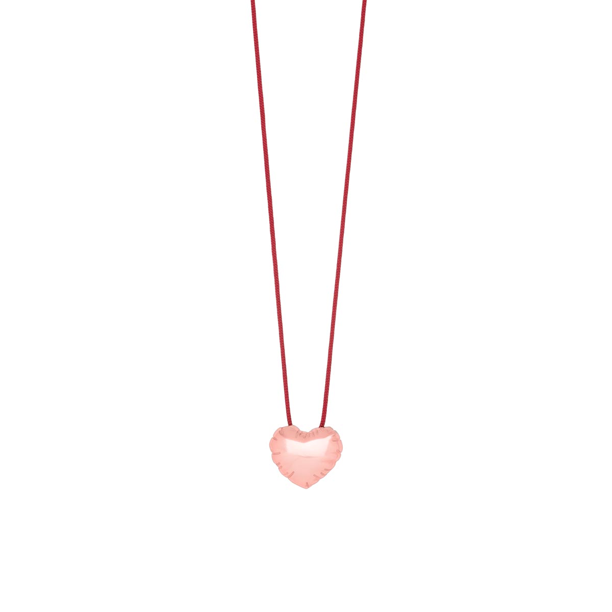 Κολιέ heart balloon από ασήμι 925 καρδιά με rose νανοκεραμική βαφή