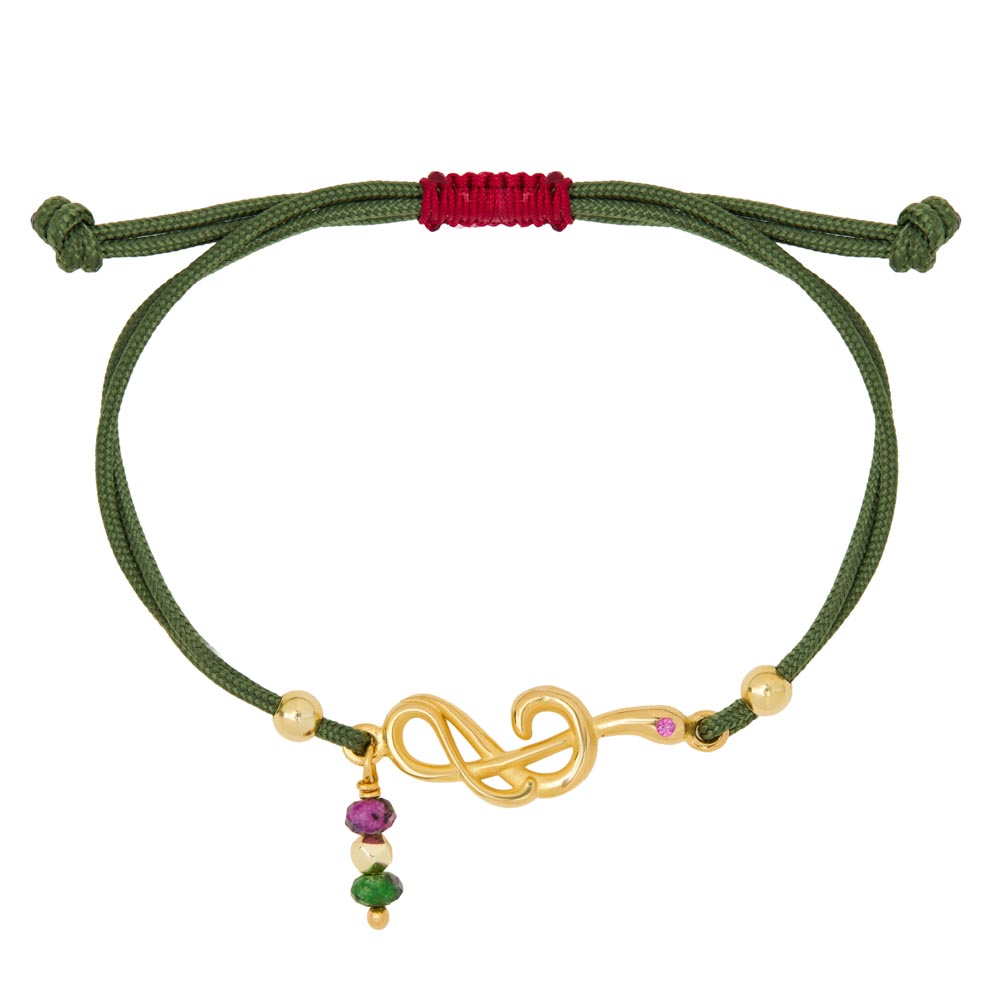 Γουρια 2026 Ασημι 925 βραχιόλι από ασήμι 925 γούρι 2026 κλειδί του Σολ επίχρυσο με ζιργκόν - Το σύμβολο του κλειδιού Σολ στον πνευματικό τομέα