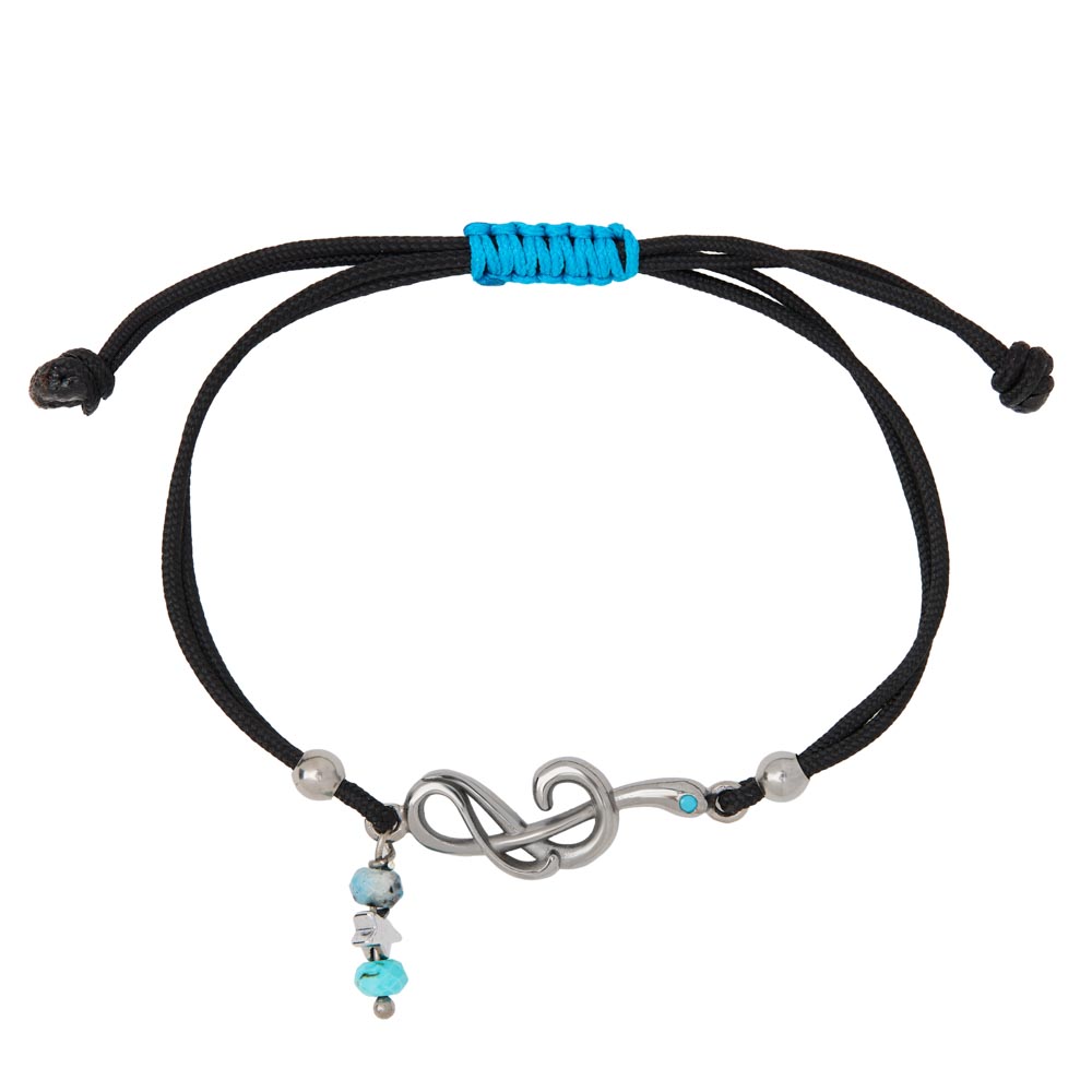 Γουρια 2026 Ασημι 925 βραχιόλι από ασήμι 925 γούρι 2026 κλειδί του Σολ μαύρο πλατίνωμα με ζιργκόν - Το σύμβολο του κλειδιού Σολ στον πνευματικό τομέα