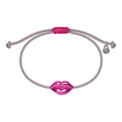 Βραχιόλι lips balloon από ασήμι 925 με μαντζέντα νανοκεραμική βαφή - Τα χείλη συμβολίζουν κυρίως την επικοινωνία