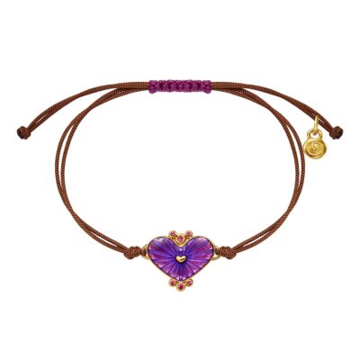 Βραχιόλι heart από ασήμι 925 με μωβ σμάλτο και ζιργκόν - Η καρδιά