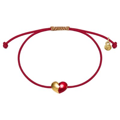 Βραχιόλι heart από ασήμι 925 με κόκκινο σμάλτο - Η καρδιά