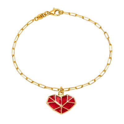 βραχιόλι heart από ασήμι 925 βιτρώ με γκρενά σμάλτο - Η καρδιά