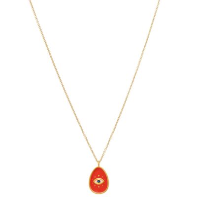 κολιέ από ορείχαλκο αυγό μάτι με σμάλτο