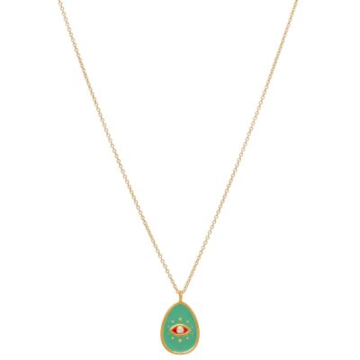 κολιέ από ορείχαλκο αυγό μάτι με σμάλτο