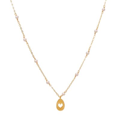 κολιέ από ορείχαλκο επίχρυσο αυγό διάτριτη καρδιά