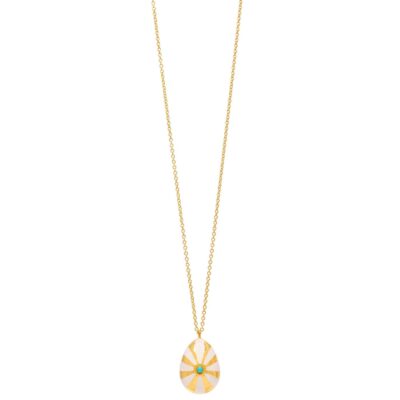 κολιέ από ορείχαλκο επίχρυσο αυγό ακτίνες