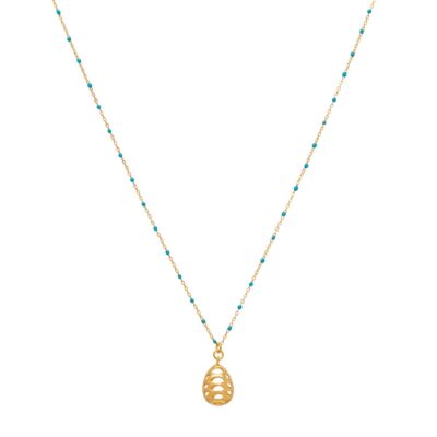 κολιέ από ορείχαλκο κουκουνάρι επίχρυσο