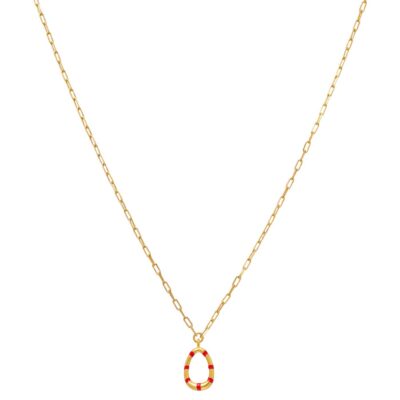 κολιέ από ορείχαλκο αυγό με σμάλτο