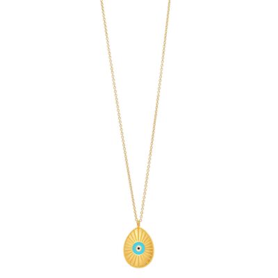 κολιέ από ορείχαλκο επίχρυσο μάτι σμάλτο