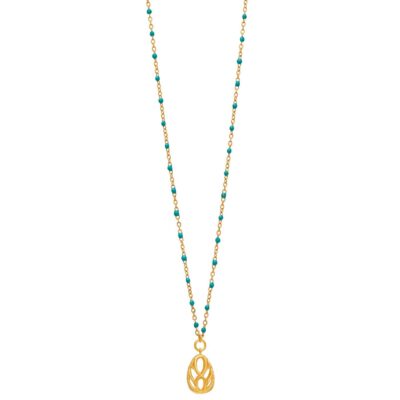 κολιέ από ορείχαλκο φύλλα επίχρυσο