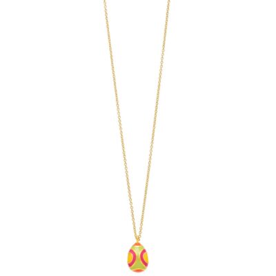 κολιέ από ορείχαλκο επίχρυσο 3Dαυγό με σμάλτο