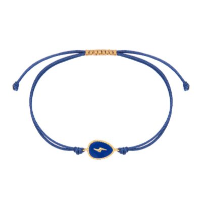 βραχιόλι από ασήμι 925 επίχρυσο με πλακέ αυγό κεραυνό με σμάλτο