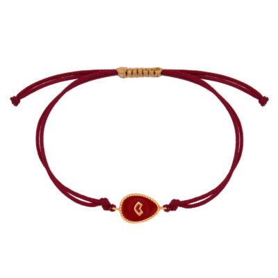 βραχιόλι από ασήμι 925 επίχρυσο με πλακέ αυγό χείλη με σμάλτο