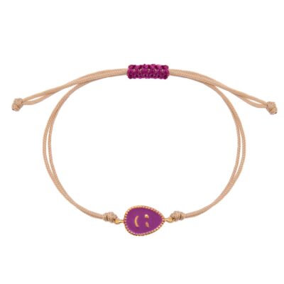 βραχιόλι από ασήμι 925 επίχρυσο με πλακέ αυγό φατσούλα με σμάλτο