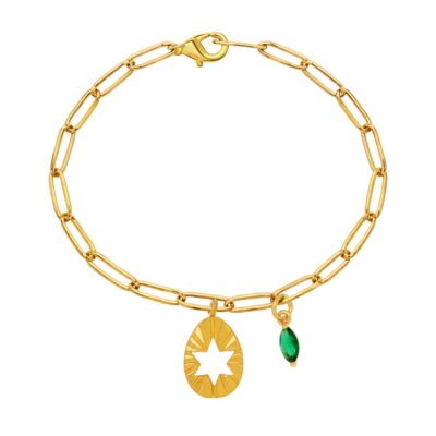 βραχιόλι από ορείχαλκο επίχρυσο αυγό διάτριτο αστέρι